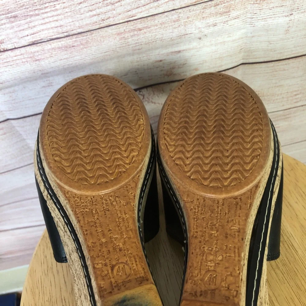 Azura Made in Italy Wedge Black Sandal SzEUR41/9‎